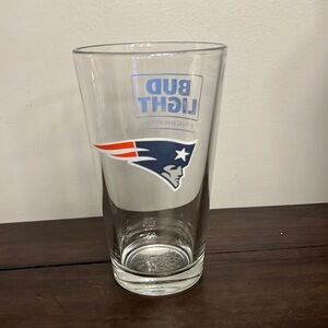 Patriots bud light glass